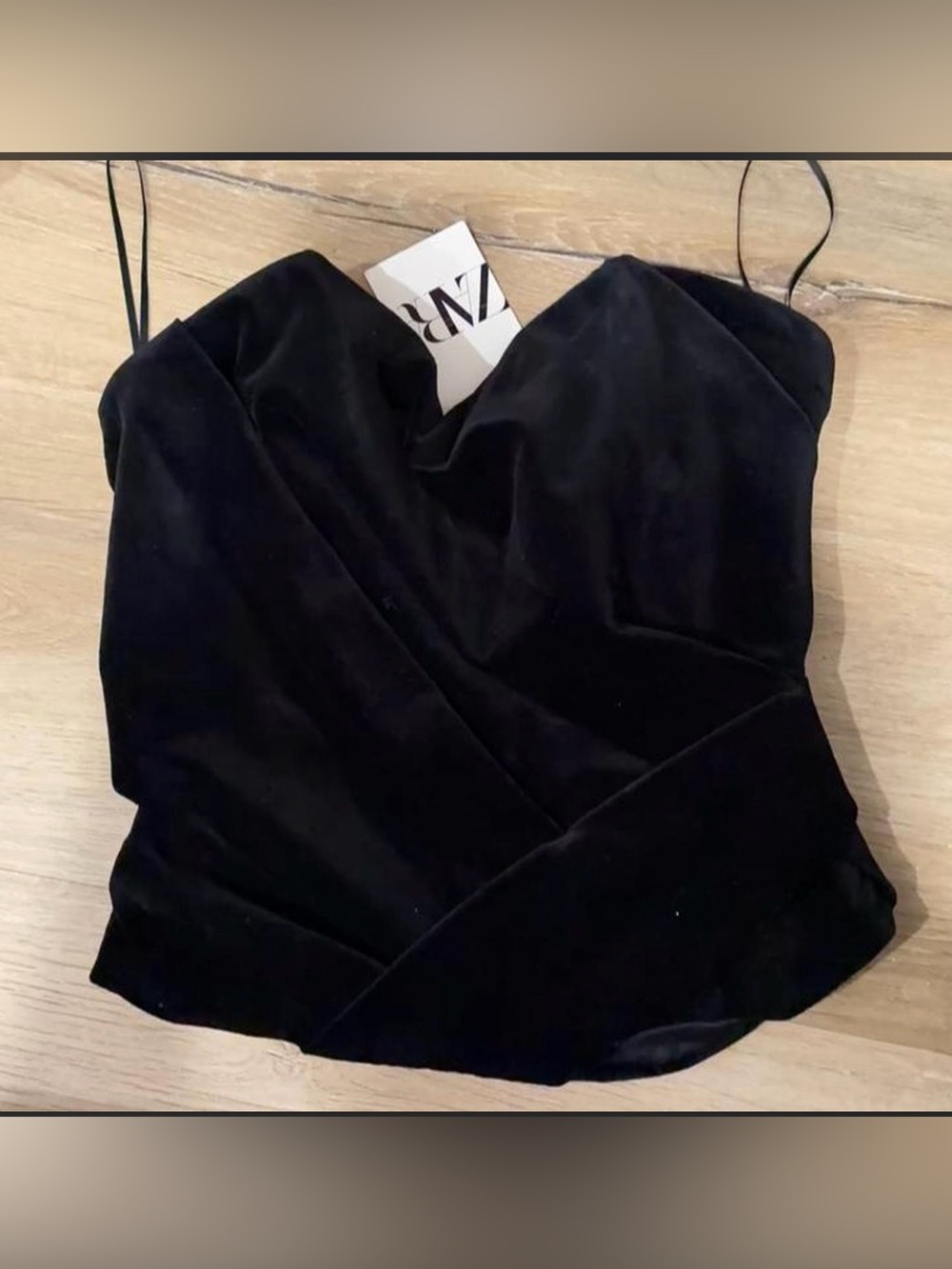 Zara top velvet strapless size XS
